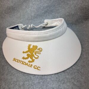 Scotsdale G.C. Lion Crest Unisex White Town Talk Golf Visor Vintage USA OSFA